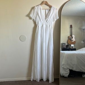 Baltic Born NWT Weslie Off White Shimmer Maxi Dress